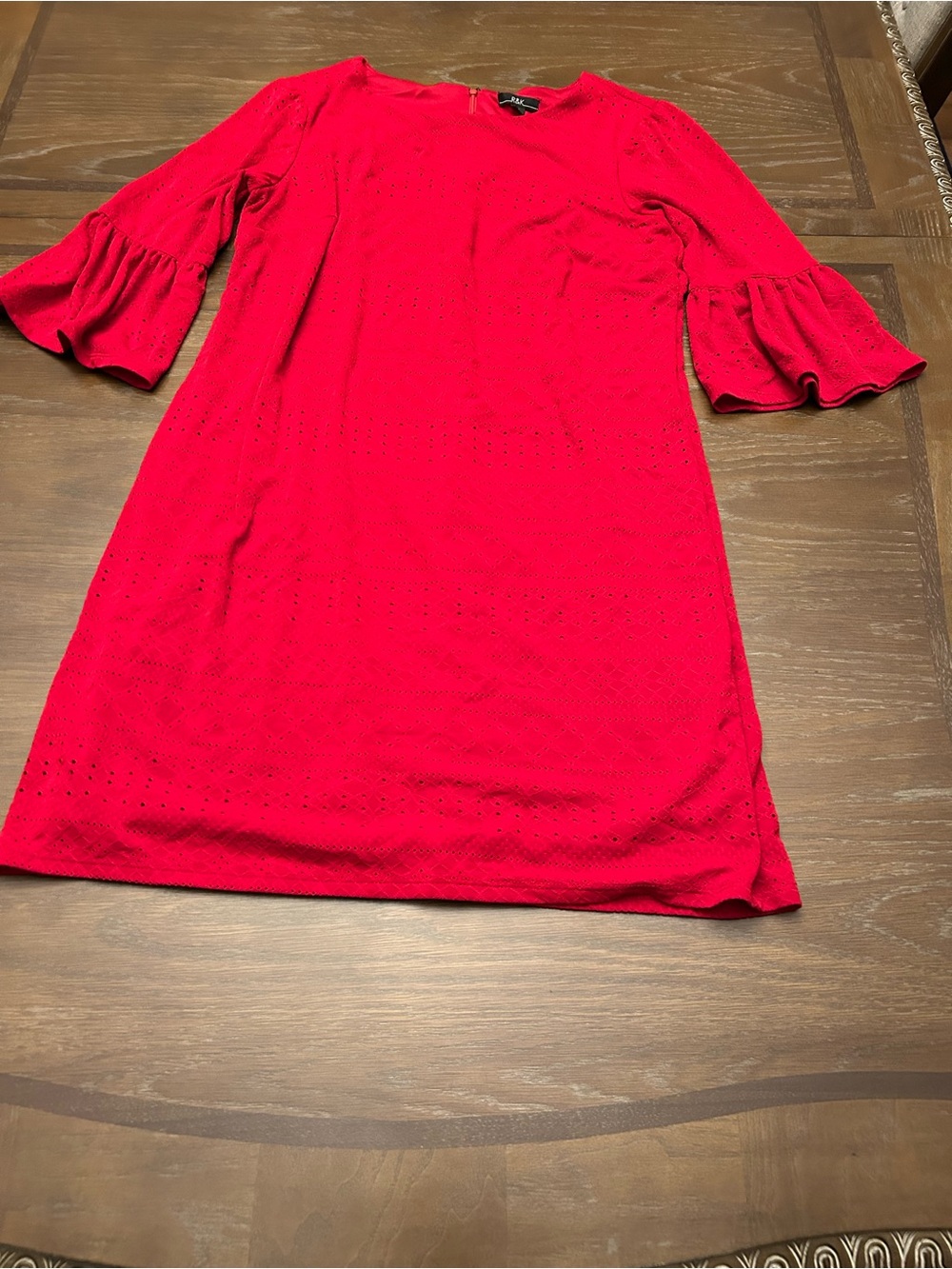 R&K Red Bell-Sleeve Mini Shift Dress